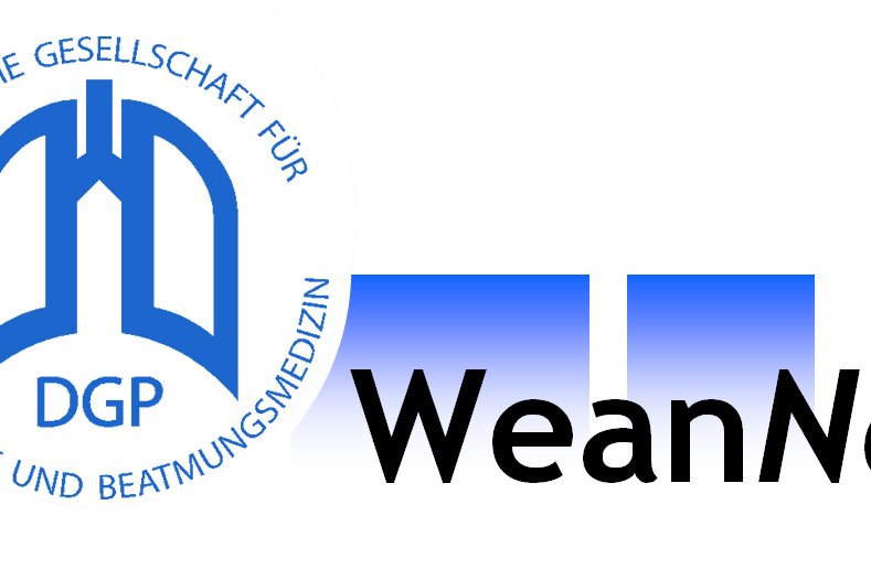 Logo der Deutschen Gesellschaft für Pneumologie, WeanNet Schriftzug.