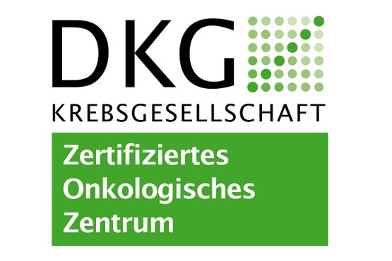 Logo der Deutschen Krebsgesellschaft, zertifiziertes Onkologisches Zentrum.