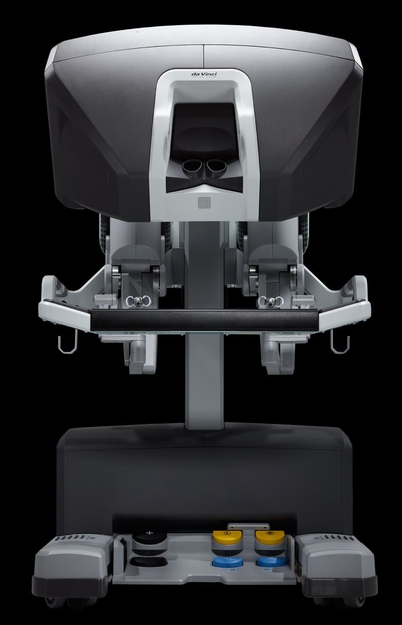 Operationskonsole des Da Vinci Xi-Roboters im Krankenhaus Martha-Maria Halle-Dölau.