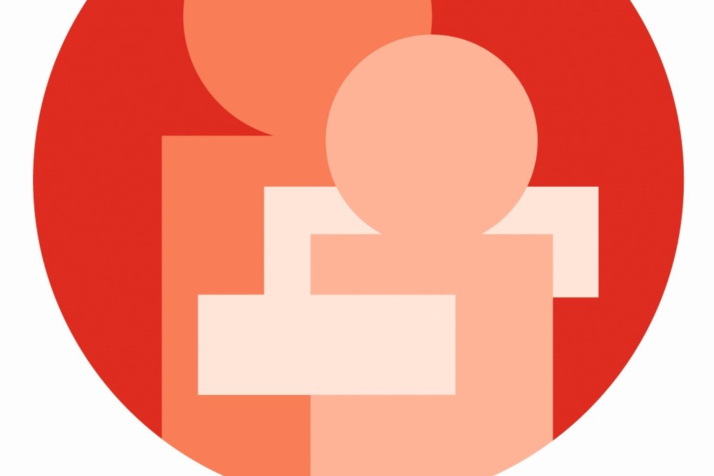 Logo des MS-Schwerpunktzentrums mit rotem Kreis und stilisierten Figuren.